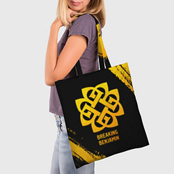 Сумка-шопер Breaking Benjamin - gold gradient, цвет: 3D-принт — фото 2
