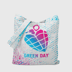 Сумка-шопер Green Day neon gradient style, цвет: 3D-принт