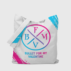 Сумка-шопер Bullet For My Valentine neon gradient style, цвет: 3D-принт