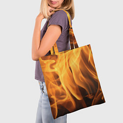 Сумка-шопер Языки пламень, цвет: 3D-принт — фото 2