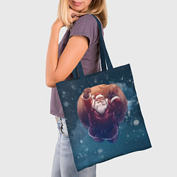 Сумка-шопер Летящий Санта, цвет: 3D-принт — фото 2