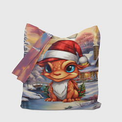 Сумка-шопер Символ нового 2024 года маленький дракон, цвет: 3D-принт