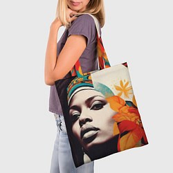 Сумка-шопер Африканская девушка с дредами, цвет: 3D-принт — фото 2