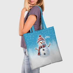 Сумка-шопер Веселый снеговичок, цвет: 3D-принт — фото 2