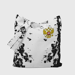 Сумка-шопер Герб РФ краски черные, цвет: 3D-принт