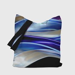 Сумка-шопер Абстрактные волны синего оттенка, цвет: 3D-принт