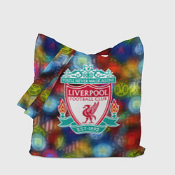 Сумка-шопер Liverpool все logo неон, цвет: 3D-принт