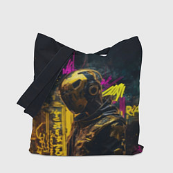 Сумка-шопер Андроид в золотом шлеме, цвет: 3D-принт