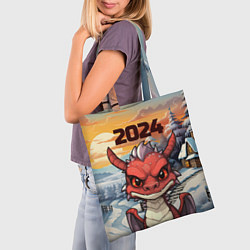 Сумка-шопер Большой красный дракон 2024, цвет: 3D-принт — фото 2