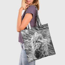 Сумка-шопер Воин с топором и медведь, цвет: 3D-принт — фото 2