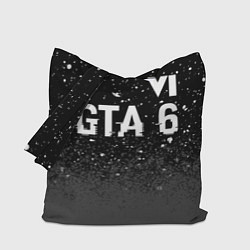 Сумка-шопер GTA 6 glitch на темном фоне посередине, цвет: 3D-принт