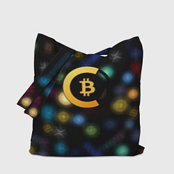 Сумка-шопер Bitcoin logo criptomoney, цвет: 3D-принт