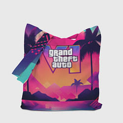 Сумка-шопер GTA 6 закат солнца, цвет: 3D-принт
