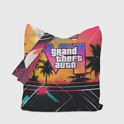 Сумка-шопер GTA 6 night logo, цвет: 3D-принт