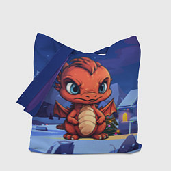 Сумка-шопер Забавный красный дракон 2024, цвет: 3D-принт