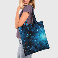 Сумка-шопер Синие абстрактные плиты, цвет: 3D-принт — фото 2