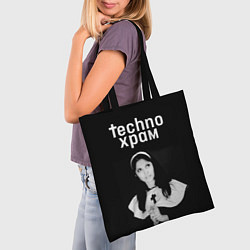 Сумка-шопер Techno храм монашка смотрит в небо, цвет: 3D-принт — фото 2