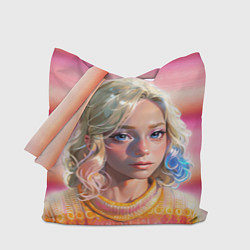 Сумка-шопер Энид Синклер - арт и текстура розового свитера, цвет: 3D-принт