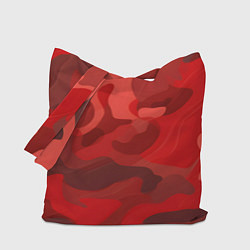 Сумка-шопер Красный камуфляж крупный, цвет: 3D-принт