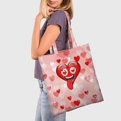 Сумка-шопер Влюбленное сердечко, цвет: 3D-принт — фото 2