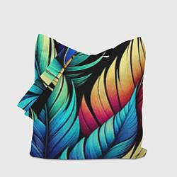 Сумка-шопер Color feathers - neon, цвет: 3D-принт