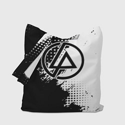 Сумка-шопер Linkin park - черно-белая абстракция, цвет: 3D-принт