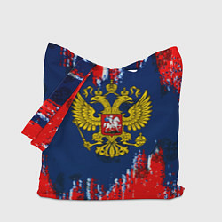 Сумка-шопер Россия краски герб, цвет: 3D-принт