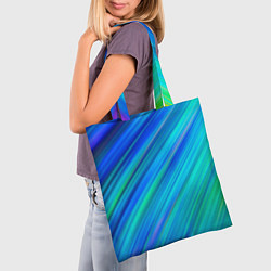 Сумка-шопер Неоновые синие лучи, цвет: 3D-принт — фото 2