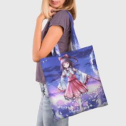 Сумка-шопер Touhou Project Рейму улыбка, цвет: 3D-принт — фото 2