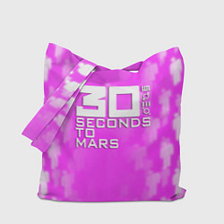 Сумка-шопер 30 seconds to mars pink, цвет: 3D-принт