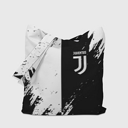 Сумка-шопер Juventus краски чёрнобелые, цвет: 3D-принт