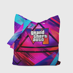 Сумка-шопер GTA 6 logo абстракция, цвет: 3D-принт