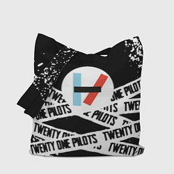 Сумка-шопер Twenty one pilots stripes steel, цвет: 3D-принт