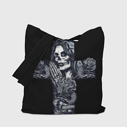 Сумка-шопер Santa muerte cross, цвет: 3D-принт