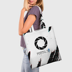 Сумка-шопер Portal 2 краски валв, цвет: 3D-принт — фото 2