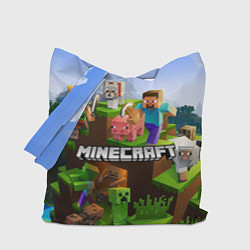Сумка-шопер Minecraft pixel world, цвет: 3D-принт