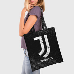 Сумка-шопер Juventus с потертостями на темном фоне, цвет: 3D-принт — фото 2