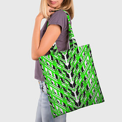 Сумка-шопер Зелёная техно броня, цвет: 3D-принт — фото 2
