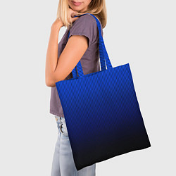 Сумка-шопер Полосатый градиент сине-чёрный, цвет: 3D-принт — фото 2