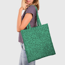 Сумка-шопер Мозаика нефритовый зелёный, цвет: 3D-принт — фото 2