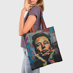 Сумка-шопер Илон Маск граффити портрет, цвет: 3D-принт — фото 2
