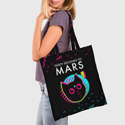 Сумка-шопер Thirty Seconds to Mars - rock star cat, цвет: 3D-принт — фото 2