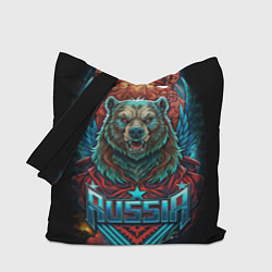 Сумка-шопер Суровый русский медведь, цвет: 3D-принт