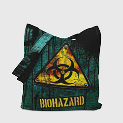 Сумка-шопер Biohazard yellow sign, цвет: 3D-принт