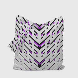 Сумка-шоппер Black and purple stripes on a white background