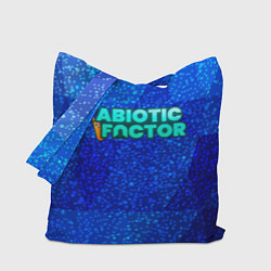 Сумка-шопер Abiotic Factor logo blue neon, цвет: 3D-принт