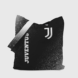 Сумка-шопер Juventus sport на темном фоне вертикально, цвет: 3D-принт