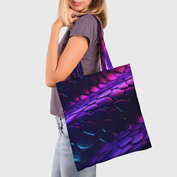 Сумка-шопер Фиолетовая абстрактная текстура неоновая, цвет: 3D-принт — фото 2