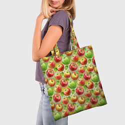 Сумка-шопер Натуральные яблоки паттерн, цвет: 3D-принт — фото 2
