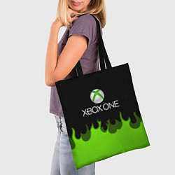 Сумка-шопер Xbox green fire, цвет: 3D-принт — фото 2